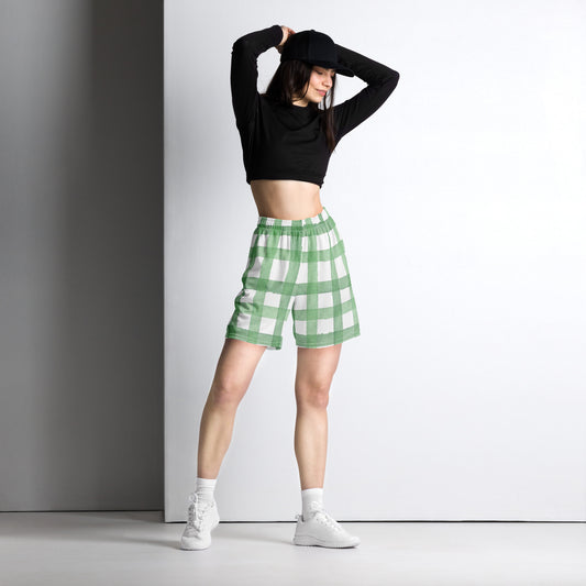 Green lines mesh shorts