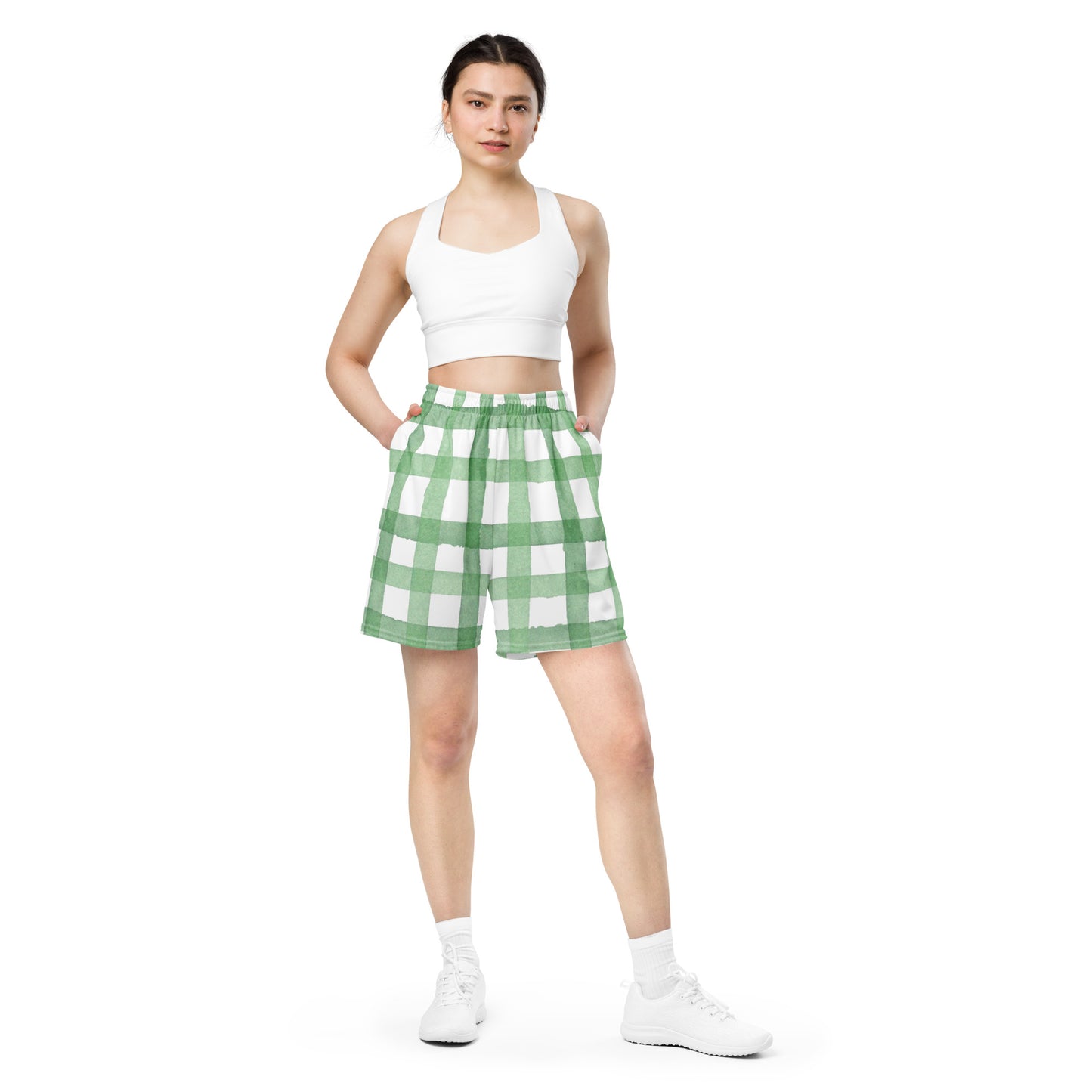 Green lines mesh shorts