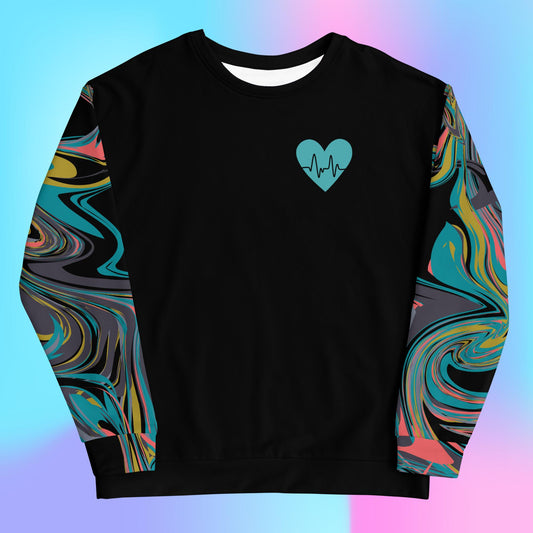 Dark Bubble Heartbeat Sweatshirt