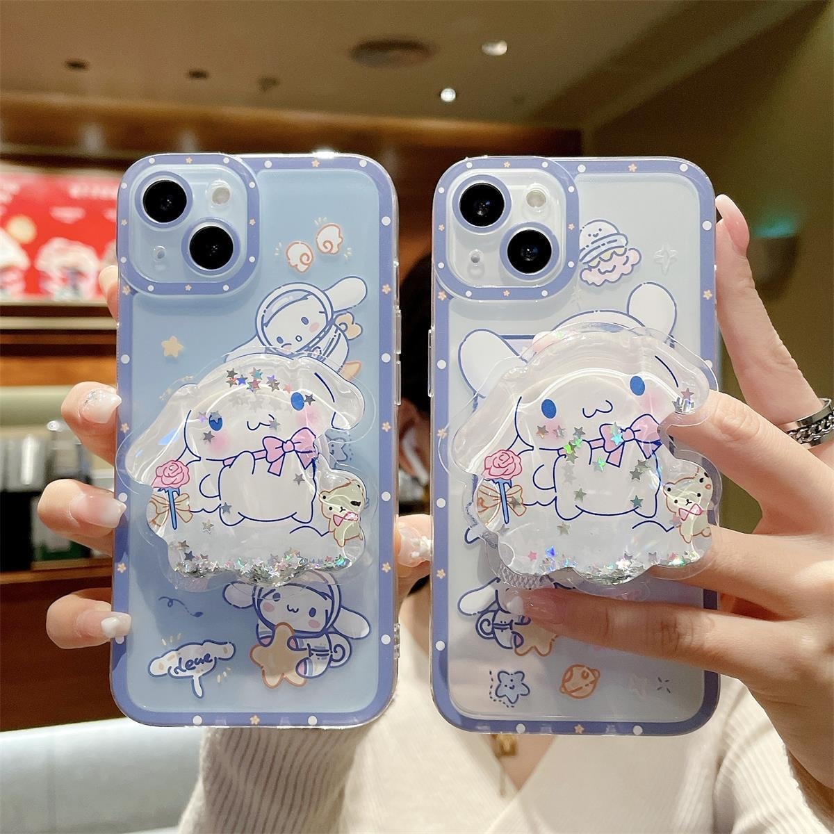 Cinnamoroll Sanrio With Quicksand Stand Phone Case