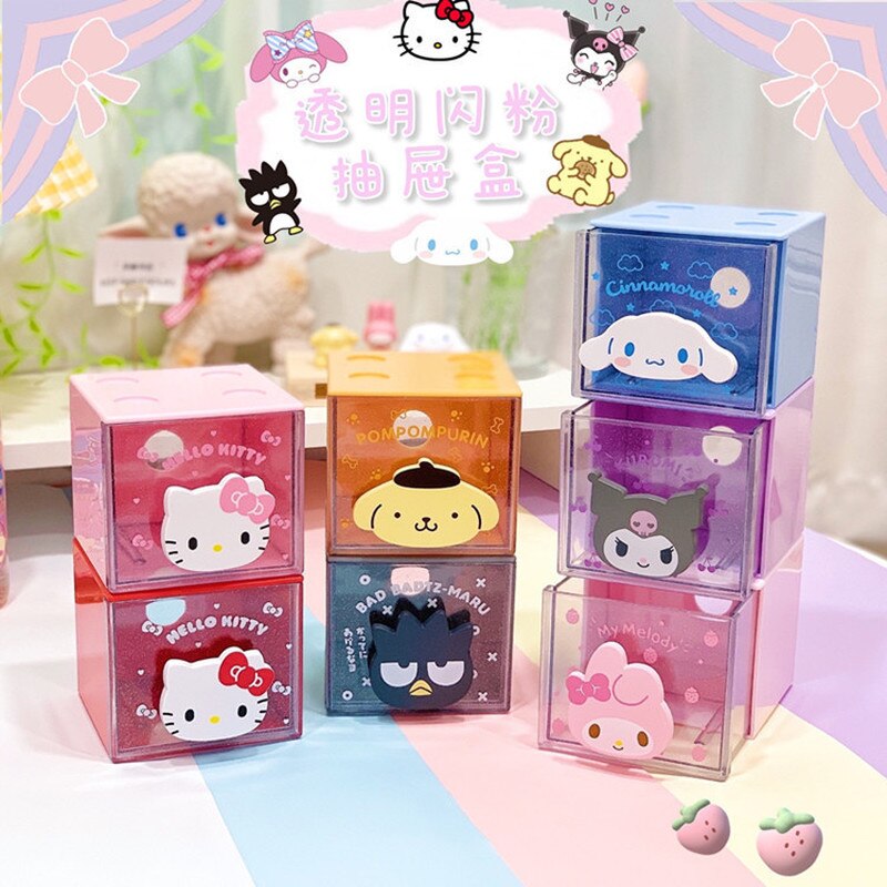 Sanrio Glitter Transparent Storage Box